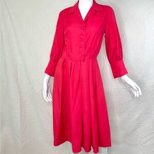Nelly Don VTG 40s 50s Coral Shirtwaist Dress
